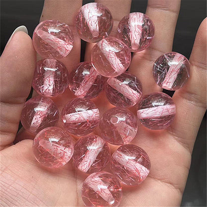 Clear Tinsel Filled Resin Beads 16mm Round Shimmering Blue 100pcs 4