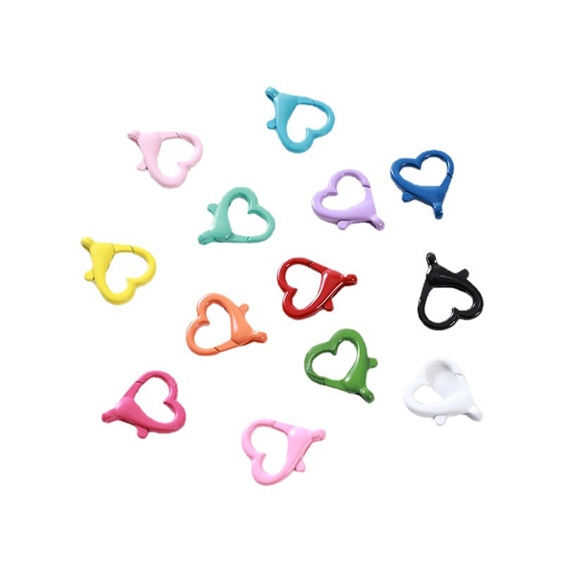 Spray Painted Alloy Heart Connector Clasps Metal Hardware 10pcs 5