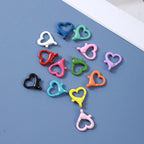 Spray Painted Alloy Heart Connector Clasps Metal Hardware 10pcs