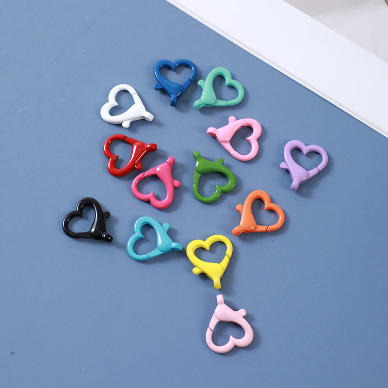 Spray Painted Alloy Heart Connector Clasps Metal Hardware 10pcs