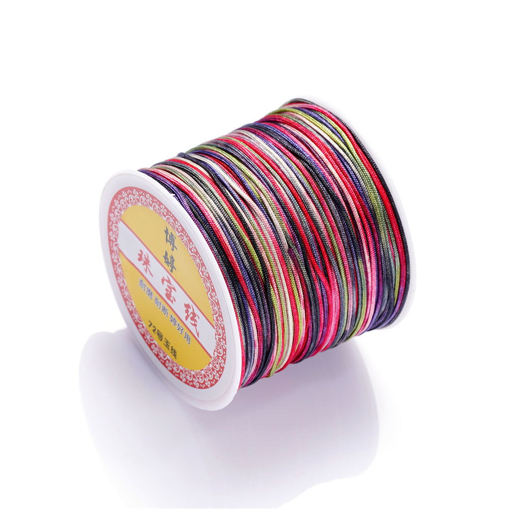 Nylon Rainbow Variegated Beading Thread 0.8mm Diameter 60m Spool 25