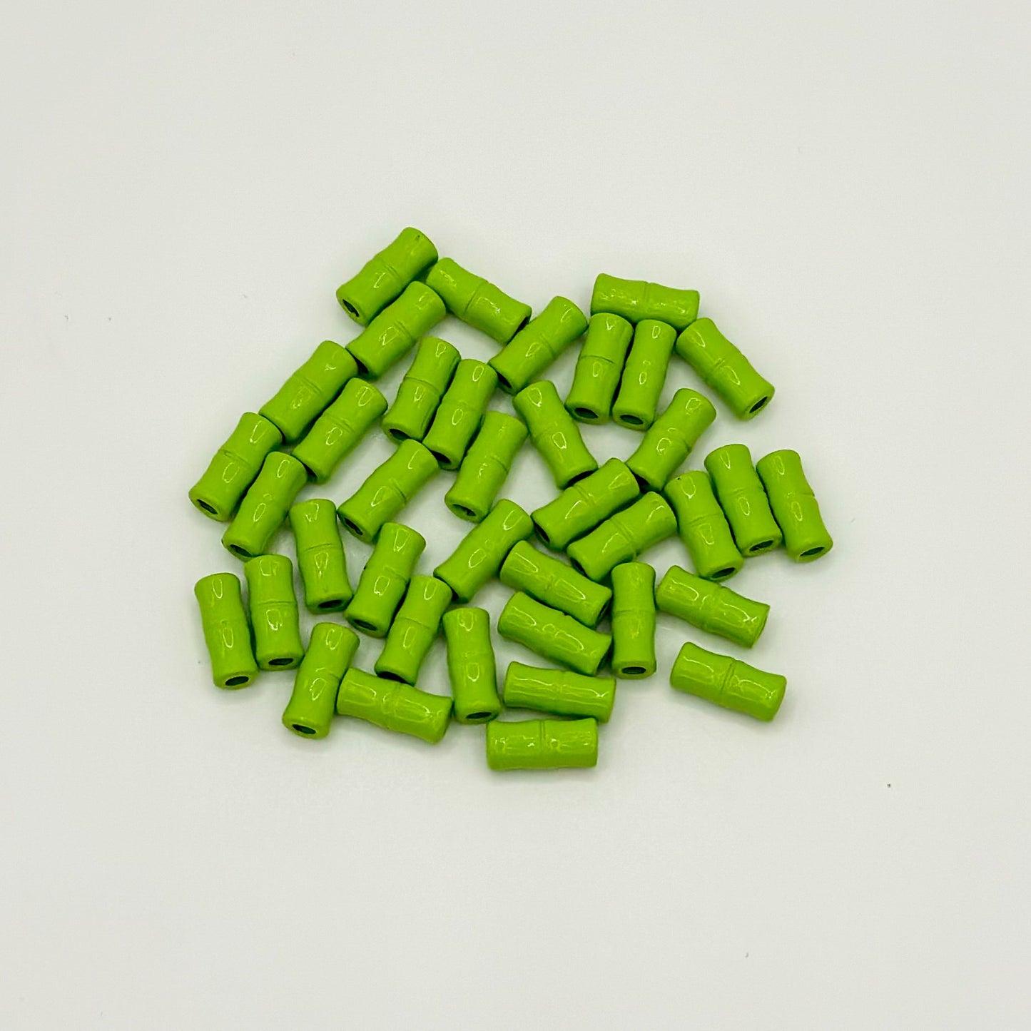 Bamboo Tube Metal Beads 3x8mm Baking Painted Alloy 40pcs 13
