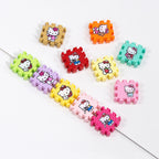 Hello KT Puzzle Acrylic Square Beads 18mm Colorful 10pcs 3