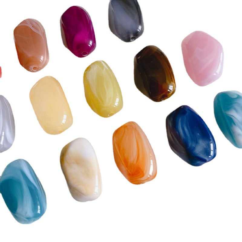 Blooming Color Irregular Resin Beads 21mm Swirling Multicolor 20pcs 5