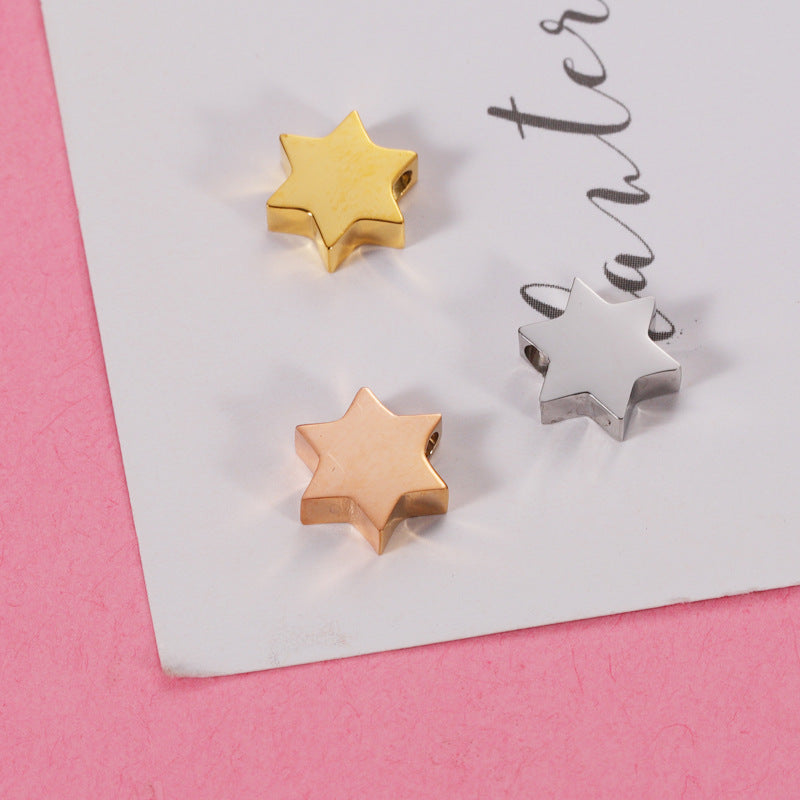 Stainless Steel Star Metal Beads 8mm Polished Color Retaining 10pcs 2