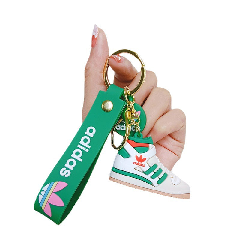 Mini High Top Basketball Shoe Keychain Red Burgundy PVC Soft 5