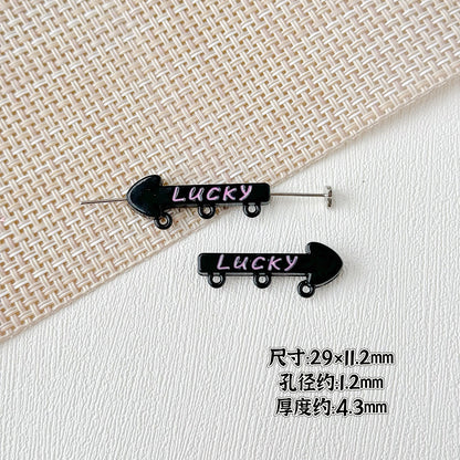 Arrow Metal Beads 29mm and 16mm Multi-Hole Enamel Painted 10pcs 12