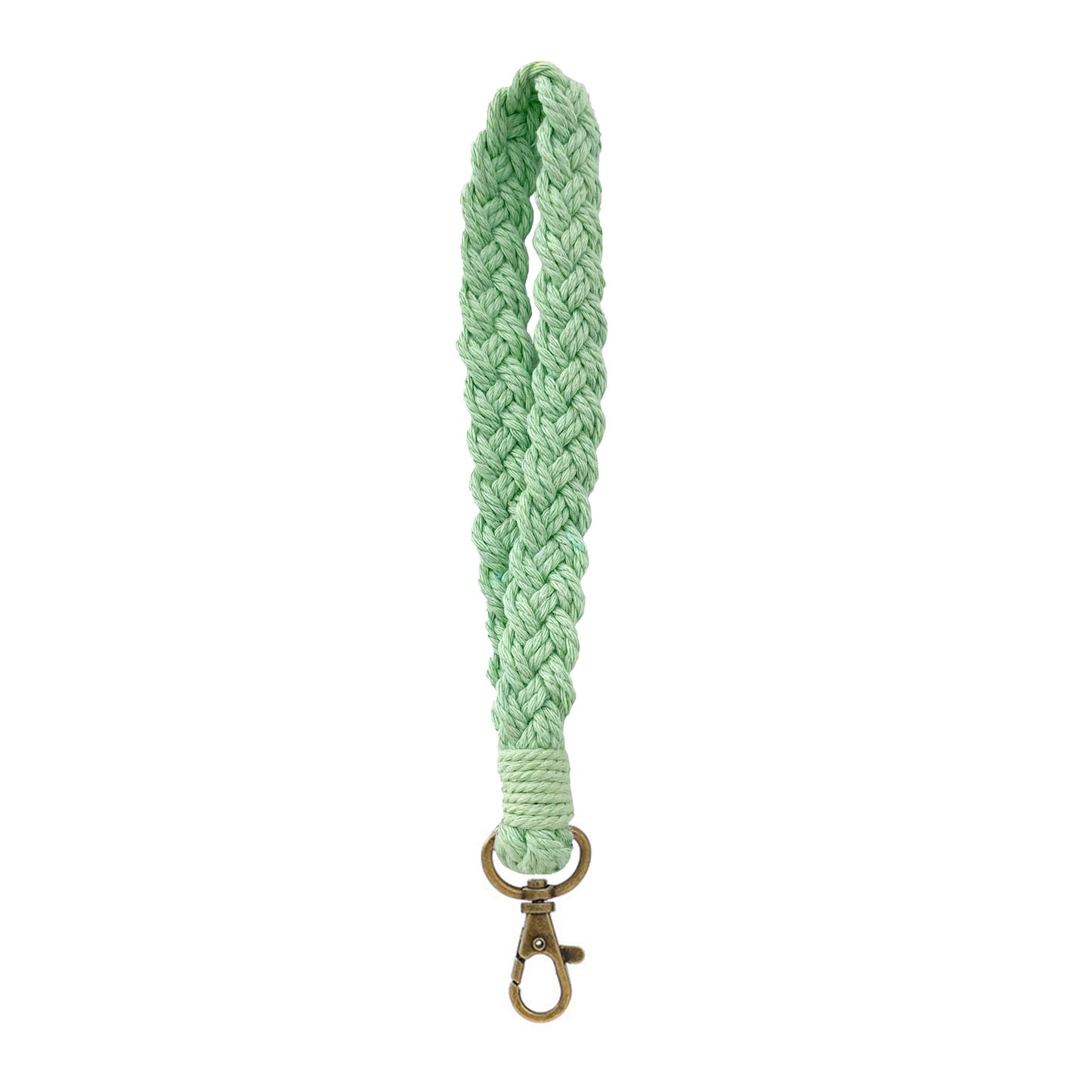 Macrame Crochet Phone Keychain Cotton Rope with Brass Clasp 4pcs 15
