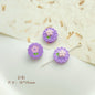 Cat Strawberry Moon Metal Beads Purple Tone Baking Painted 10pcs 23