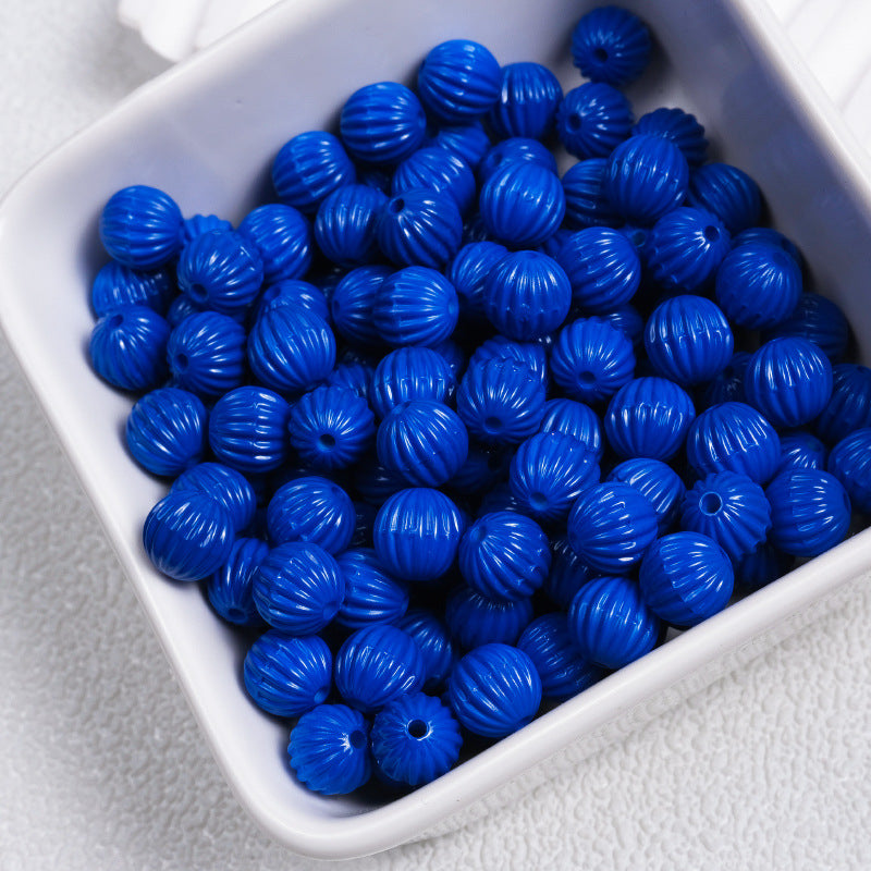 Painted Pumpkin Acrylic Beads 9mm Striped Bright Colors 100pcs 6