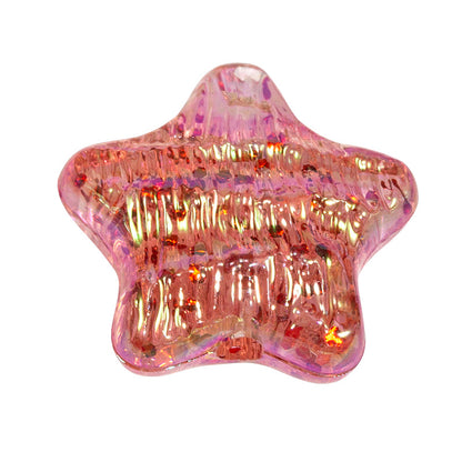 Glitter Wrinkle Star Acrylic Beads 19mm Colorful Mixed 20pcs 8