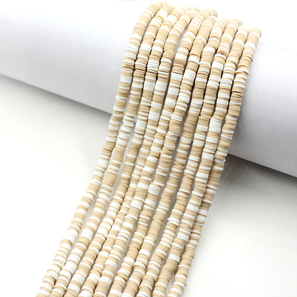Flat Disc Clay Beads 6mm Colorful Matte Polymer 10strands 21
