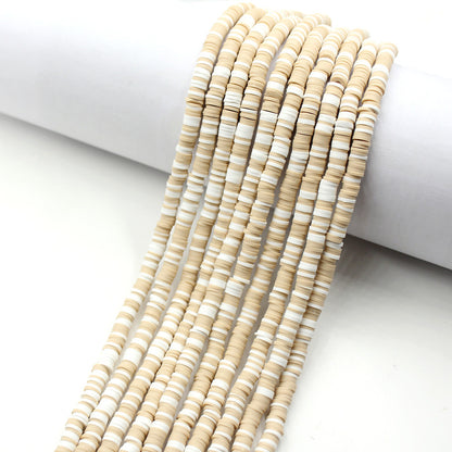 Flat Disc Clay Beads 6mm Colorful Matte Polymer 10strands 21