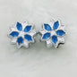 Dual Color Flower Acrylic Beads 12mm Enamel Finish 50pcs 9