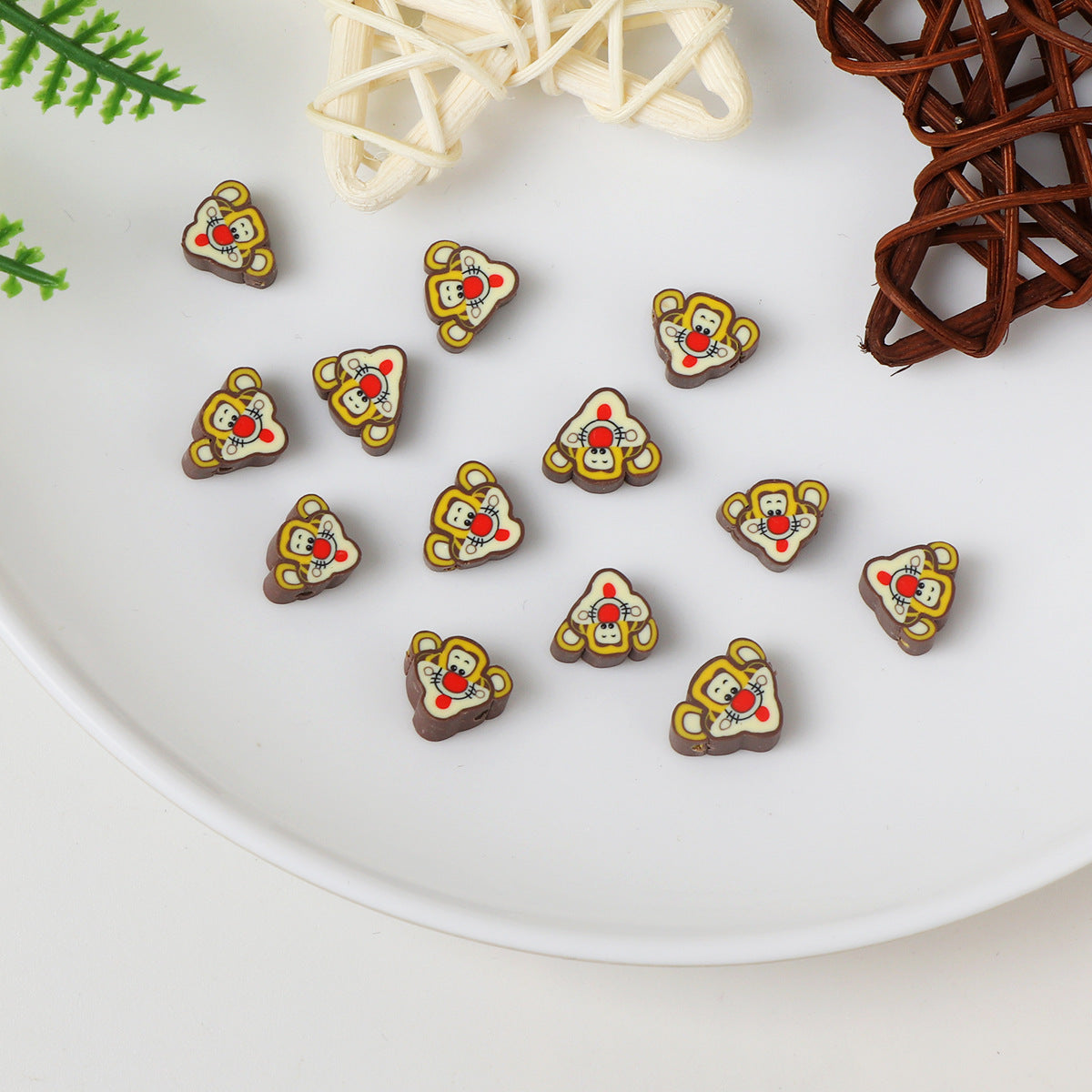 Cartoon Tigger Clay Beads 10mm Polymer Character Shape 200pcs 2