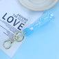 Silicone Transparent Wristlet Keychain Pastel Colors Durable Lightweight 8