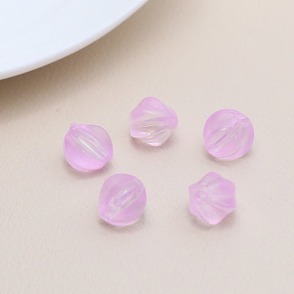 Czech Glass Beads Ribbed Vintage Style 8mm Transparent Pastel 10pcs 13
