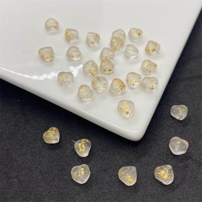 Czech Glass Beads Small Heart 6mm Peach Color 100pcs 21