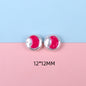Hand Painted Cartoon Pattern Pearlized Acrylic Beads ABS Plastic 10pcs 15