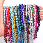 Flat Millefiori Evil Eye Lampwork Seed Glass Beads 4mm 90pcs 5