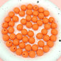 Painted Round Acrylic Beads 12mm Creamy Pumpkin Matte 100pcs 4