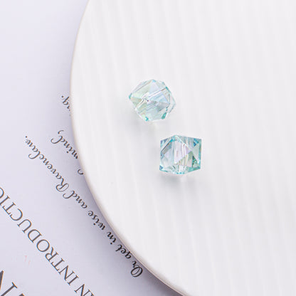 Translucent Angular Faceted Square Acrylic Beads 14mm Pastel Rainbow 100pcs 7