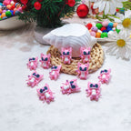 Silicone 3D Focal Beads Stitch Cat Pink Figure Design 20pcs