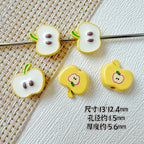 Apple Metal Beads 13mm Glossy Painted Multicolor 10pcs 11