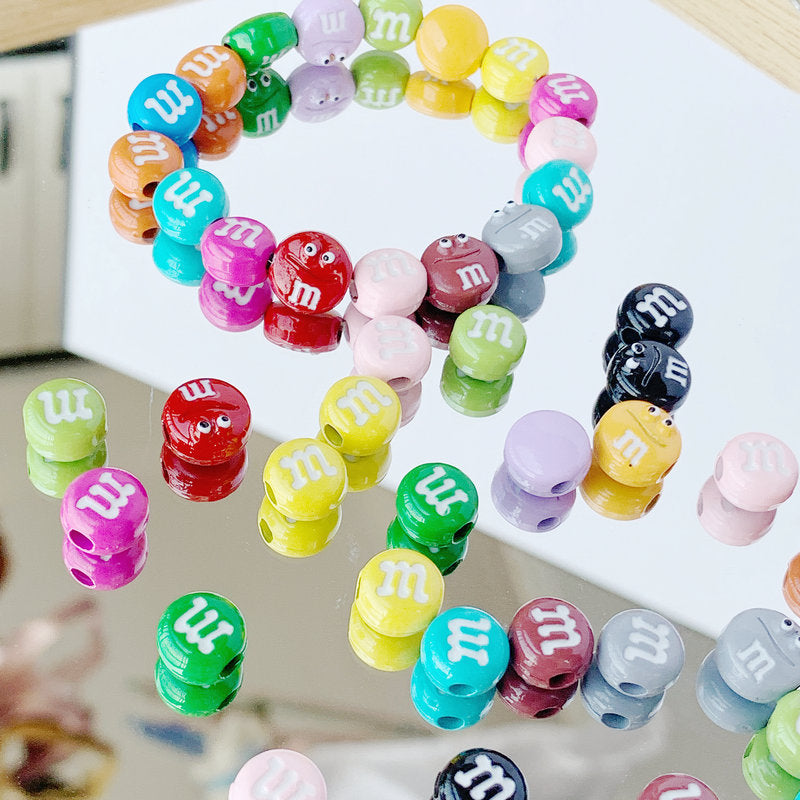 M&M'S Painted Metal Beads 9mm Colorful Glossy Alloy 20pcs