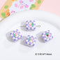 Plaid Sunflower Square Acrylic Beads 14mm Colorful Floral 10pcs 24