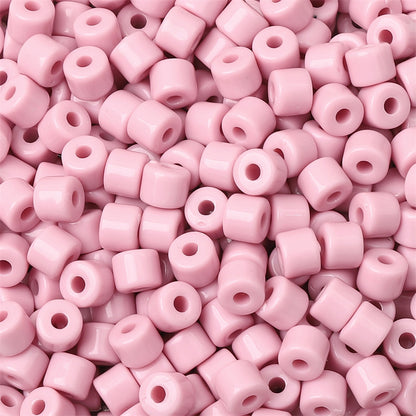 Cream Colored Pony Beads Acrylic 6mm Matte Wide Hole 50pcs 12