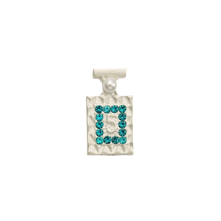 Perfume Bottle Rhinestone Beads 21x11mm Alloy Embeded 10pcs 5