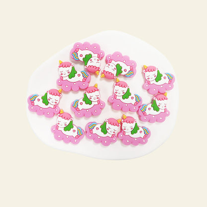 Silicone Focal Beads Cloud Unicorn Sleeping Pose 20pcs 14