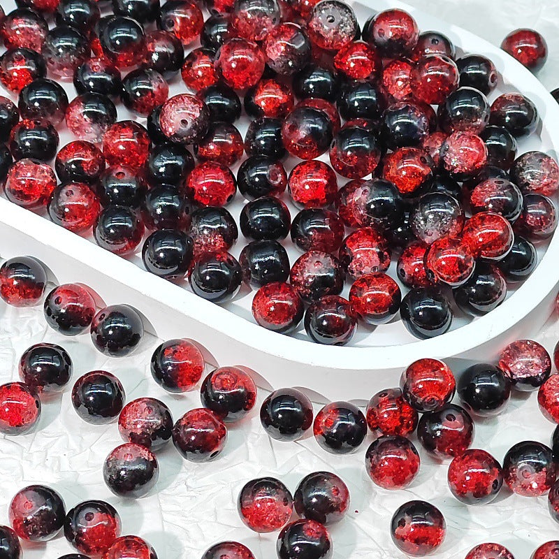 Crackle Round Glass Beads 10mm Bright Multicolor 50pcs 22
