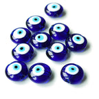 Handmade Flat Evil Eye Glass Beads 12mm 15mm 20mm Polished Blue 50pcs