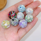 Natural Shell Embeded Rhinestone Bubblegum Ball Rhinestone Beads 16mm 10pcs 2