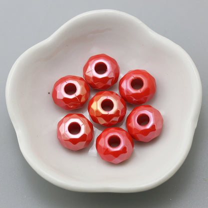 Acrylic Faceted Spacer Beads 15mm Large Hole 40pcs 10