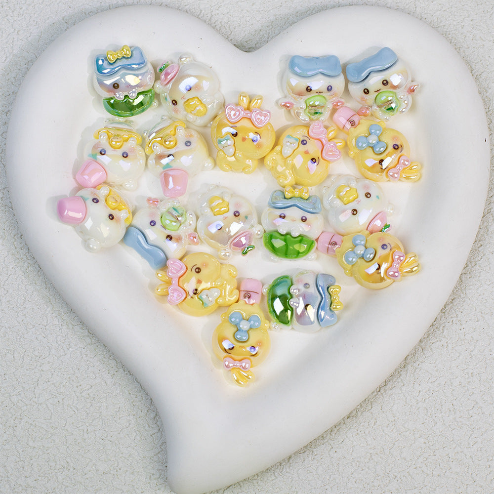 Plating Chiikawa Series Resin Beads Glossy Pastel Colors 20pcs 2