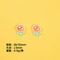 Plating Sunflower and Bus Resin Beads Glossy Multicolor 10pcs 8