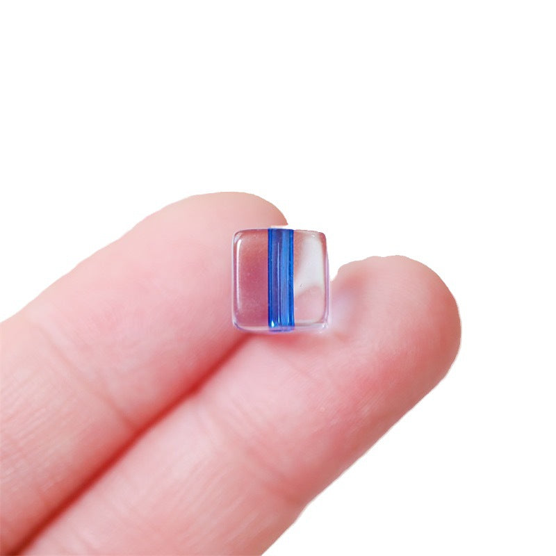 Acrylic Square Acrylic Beads 8mm Pastel Filled Core Glossy 60pcs 5