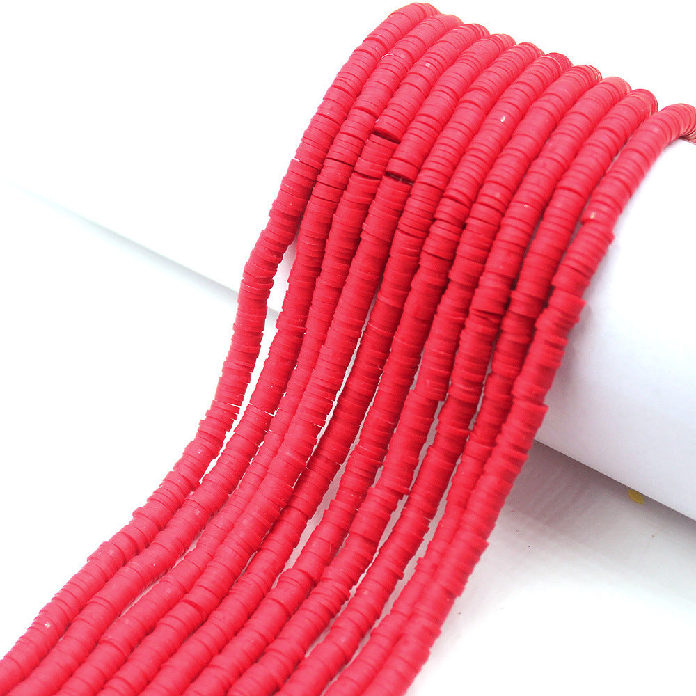 Flat Clay Beads 6mm Solid Color Polymer Spacer Discs 10strands 49