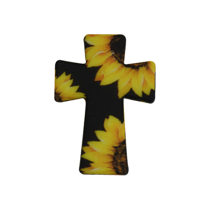 Silicone Focal Beads Cross Sunflower Skull Camouflage 20pcs