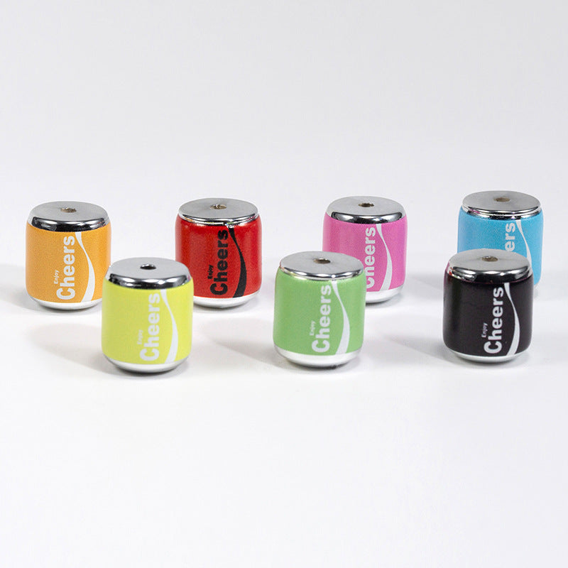 Plating Acrylic Beads 17-20mm Cola Can Design Colorful 10pcs 2