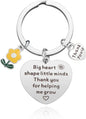 Flower Heart Keychain Stainless Steel Engraved Red Charm 6