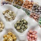 Vintage Czech Coffee Bean Lampwork Glass Beads 8x11mm 10pcs 4