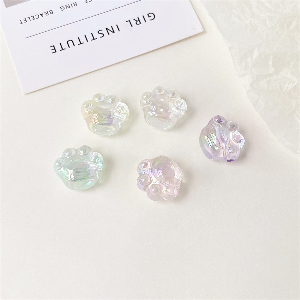 High Transparency UV Plating Cat Claw Acrylic Beads 18.5mm 100pcs