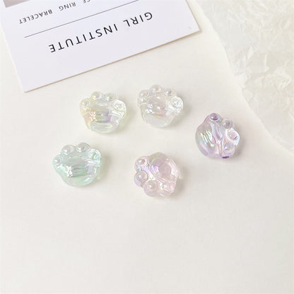 High Transparency UV Plating Cat Claw Acrylic Beads 18.5mm 100pcs