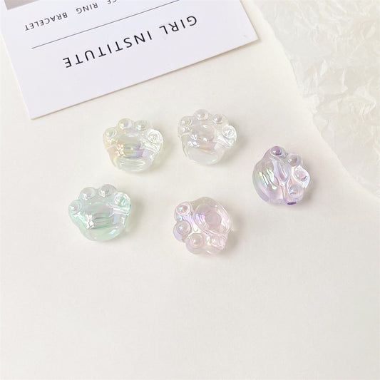 High Transparency UV Plating Cat Claw Acrylic Beads 18.5mm 100pcs