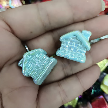 Glow In The Dark Cottage Acrylic Beads 21mm Iridescent Plated 50pcs 4