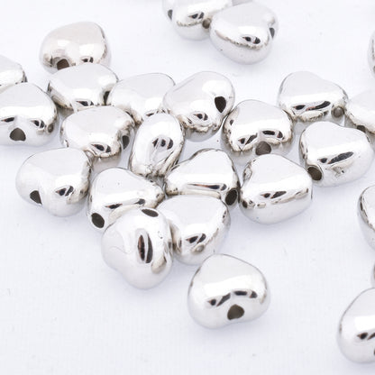 Chunky Heart Acrylic Beads 6mm Glossy KC Gold CCB Plastic 200pcs 8